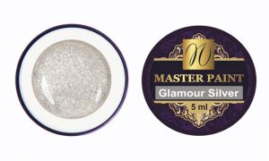 Гелевая краска Master Paint Glamour Silver, 5 мл - Nogtika